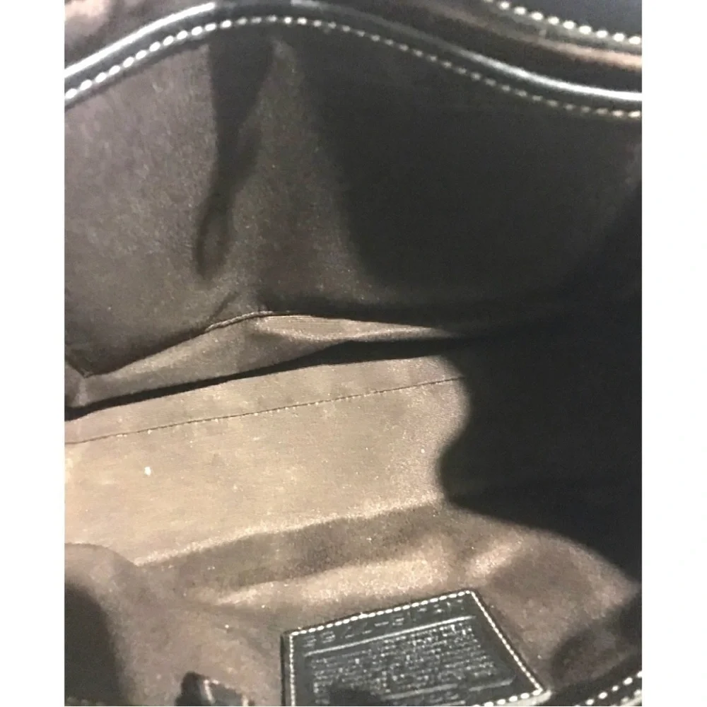 Coach vintage black leather satchel handbag